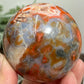 Red Moss Agate Sphere Rare Healing Crystal Ball 376g 65mm