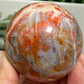 Red Moss Agate Sphere Rare Healing Crystal Ball 376g 65mm