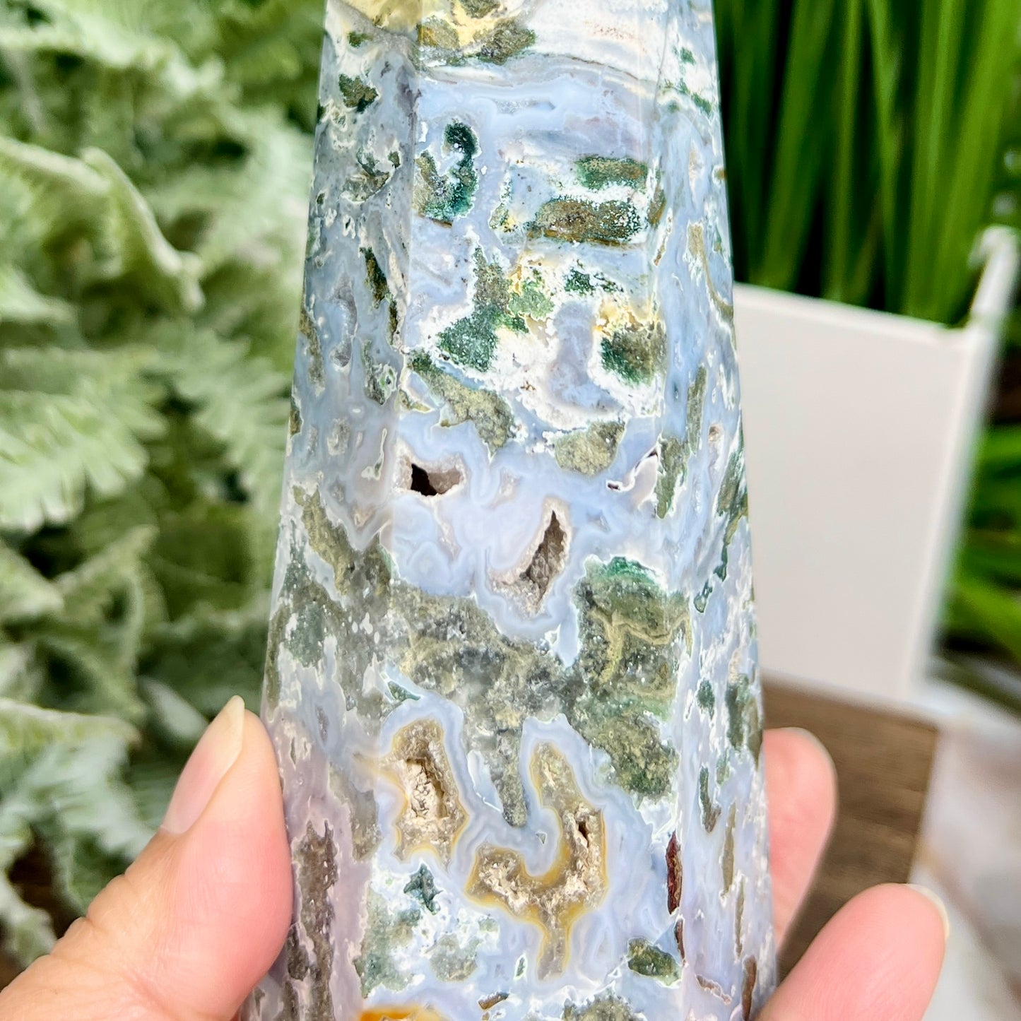 Ocean Sea Jasper Tower Healing Crystal Generator 722g 207mm