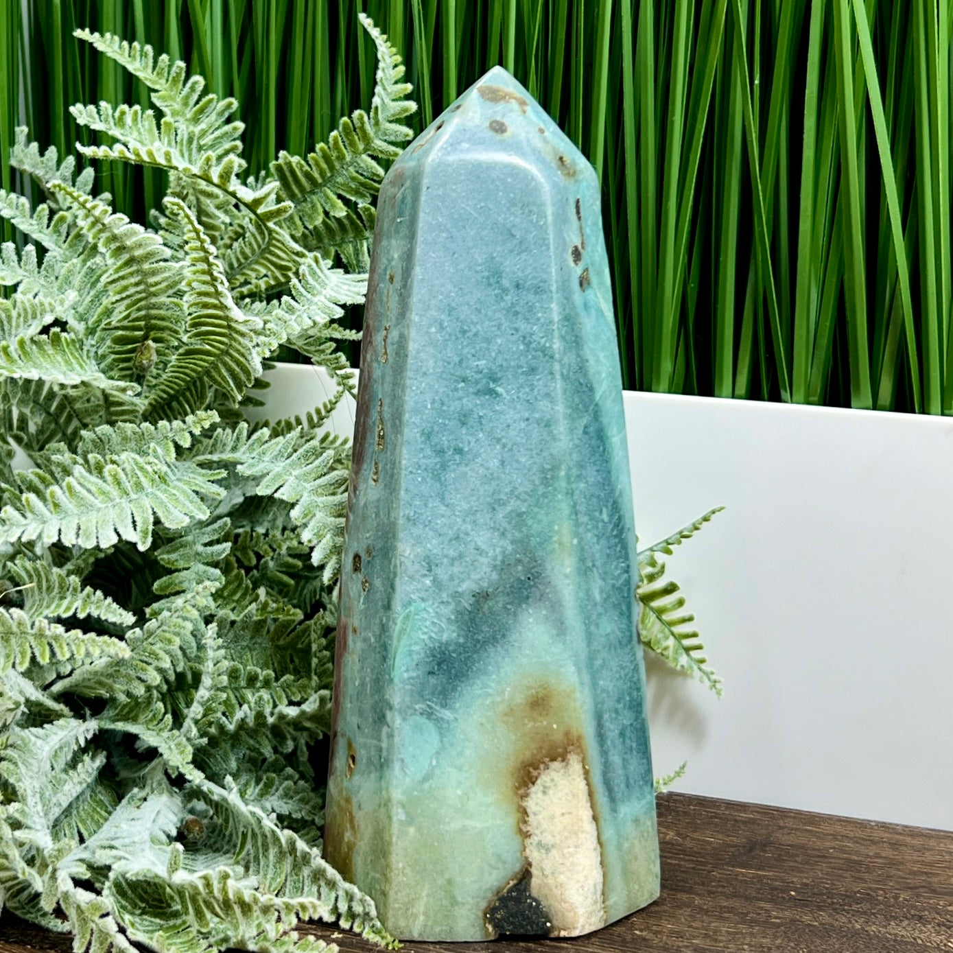 Ocean Sea Jasper Tower Healing Crystal Generator 836g 177mm