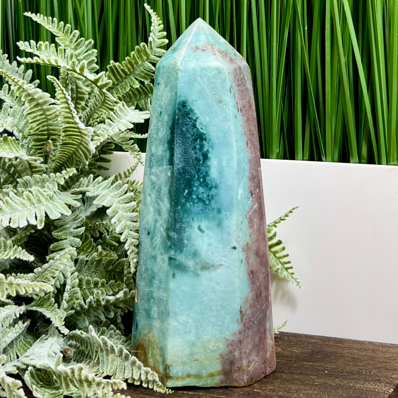 Ocean Sea Jasper Tower Healing Crystal Generator 836g 177mm