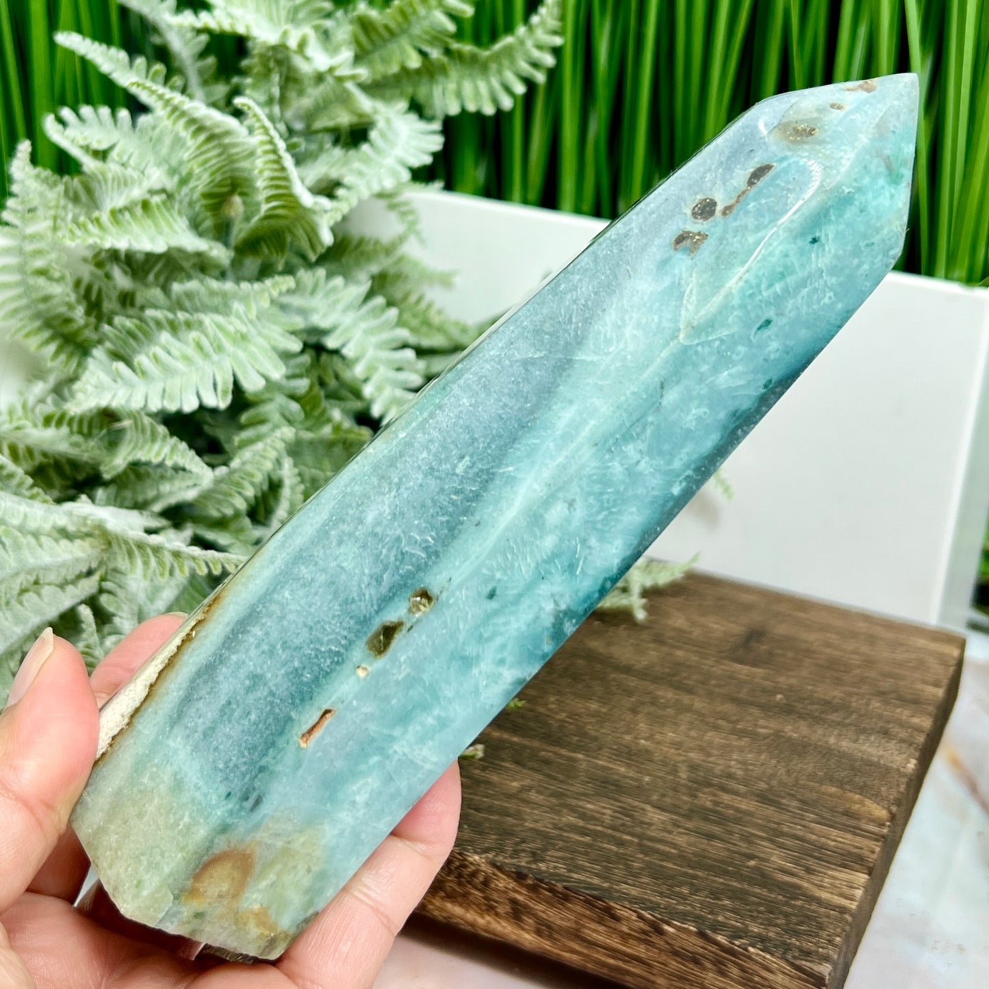 Ocean Sea Jasper Tower Healing Crystal Generator 836g 177mm