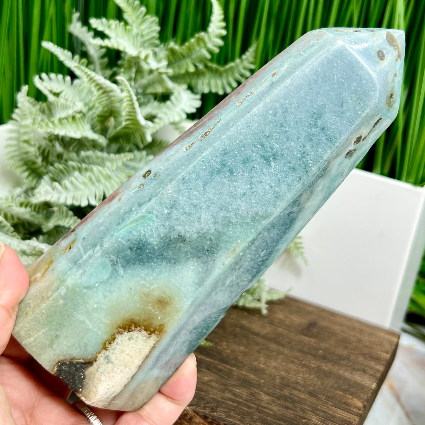 Ocean Sea Jasper Tower Healing Crystal Generator 836g 177mm