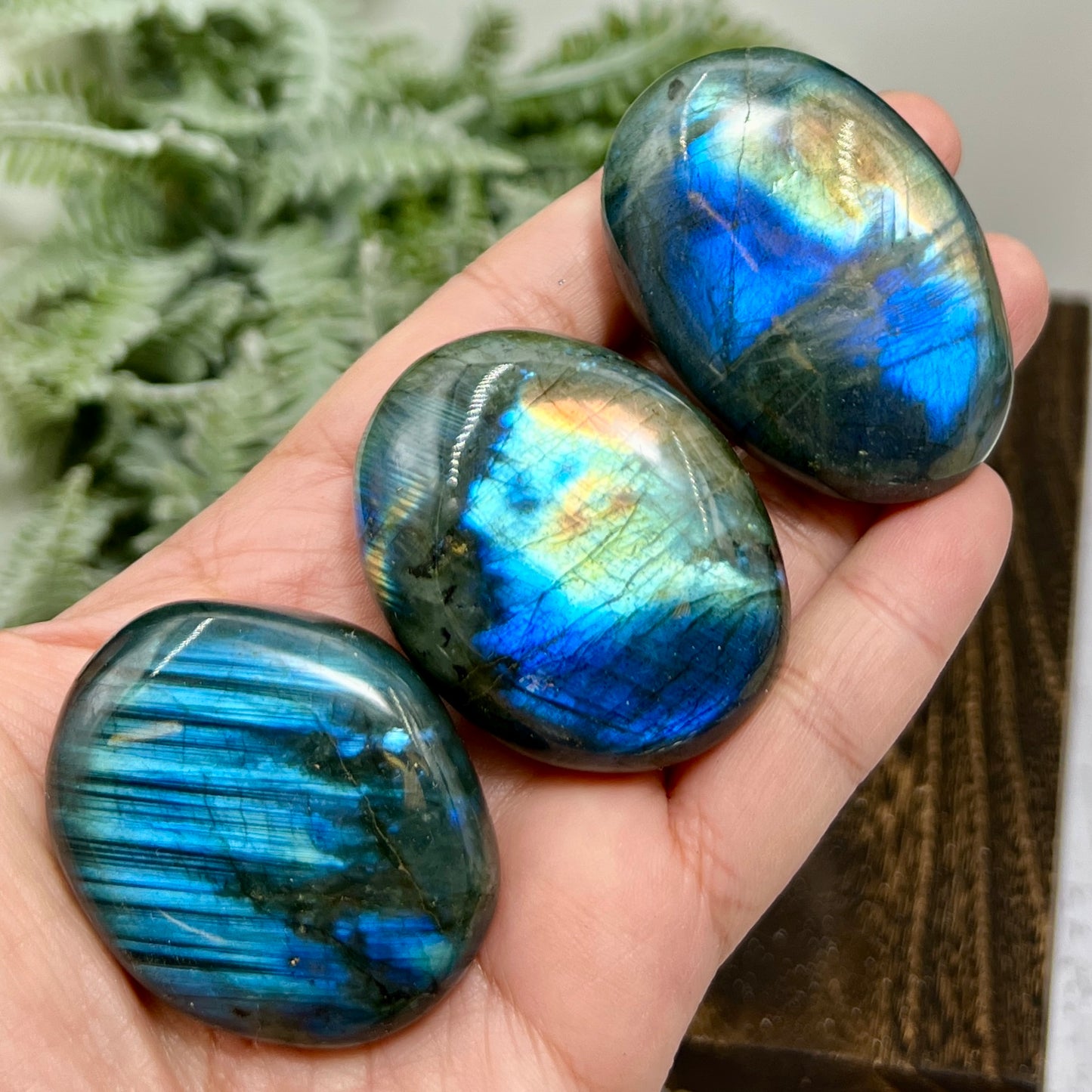 Labradorite Palm Stones Crystal Meditation Worry Reiki Healing