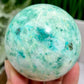 Fynchenite Phoenix Stone with Pyrite Sphere Crystal Ball 442g 67mm