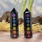 Black Obsidian Points With Chakra Print Crystal Generators Australian Seller