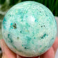 Fynchenite Phoenix Stone with Pyrite Sphere Crystal Ball 442g 67mm