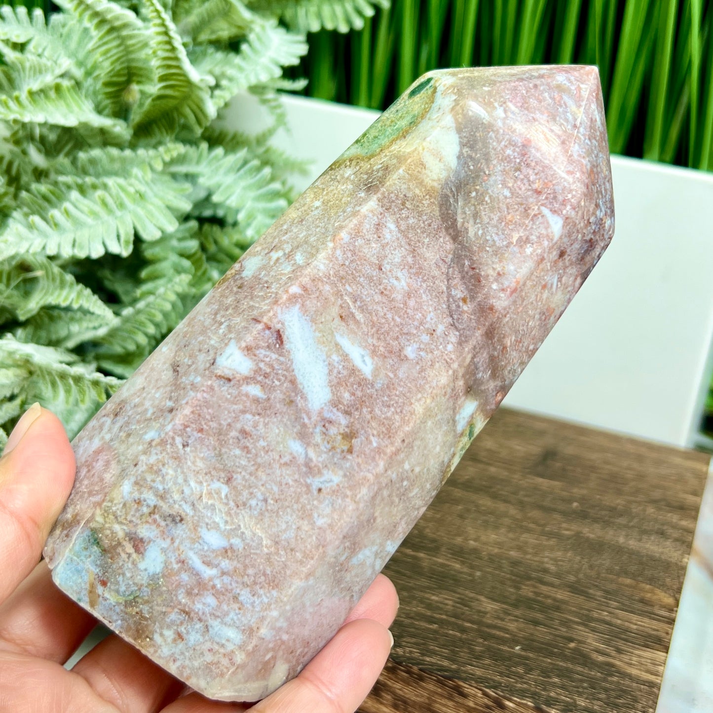 Ocean Sea Jasper Tower Healing Crystal Generator 858g 145mm