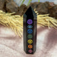 Black Obsidian Points With Chakra Print Crystal Generators Australian Seller