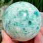 Fynchenite Phoenix Stone with Pyrite Sphere Crystal Ball 442g 67mm