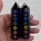 Black Obsidian Points With Chakra Print Crystal Generators Australian Seller