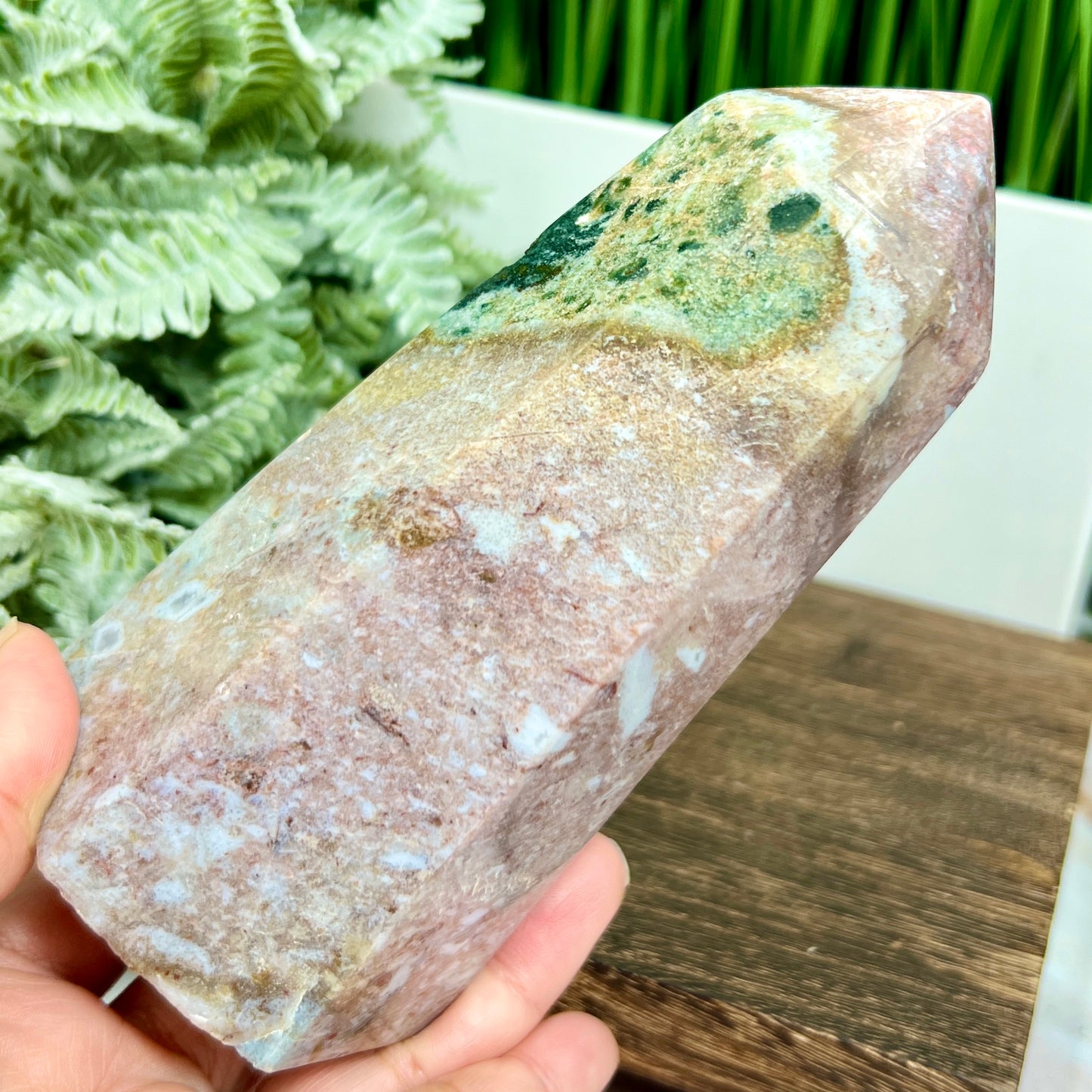 Ocean Sea Jasper Tower Healing Crystal Generator 858g 145mm