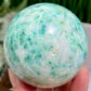 Fynchenite Phoenix Stone with Pyrite Sphere Crystal Ball 442g 67mm