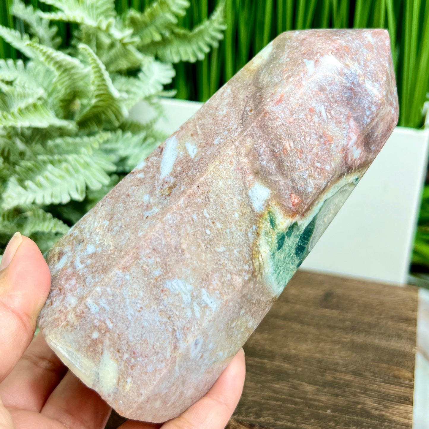 Ocean Sea Jasper Tower Healing Crystal Generator 858g 145mm