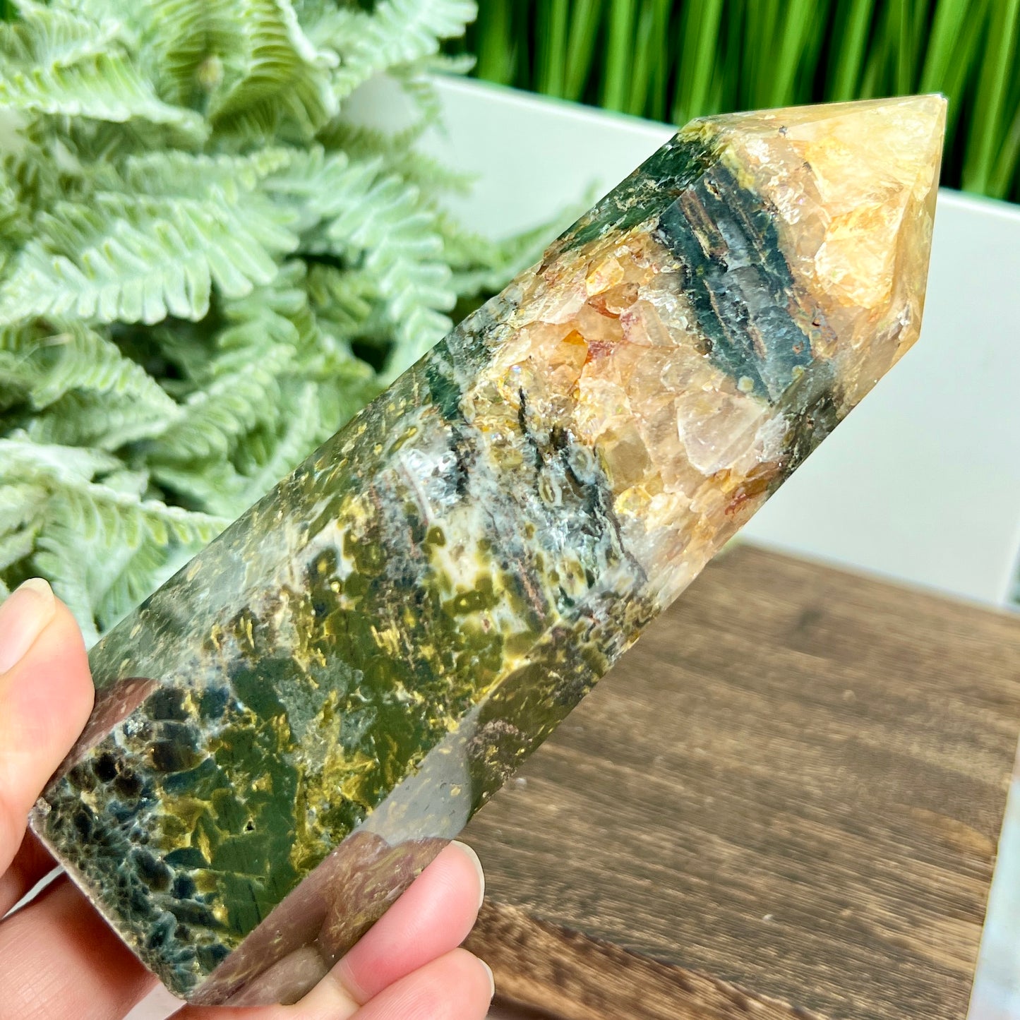 Ocean Sea Jasper Quartz Tower Crystal Generator 492g 142mm