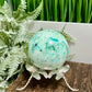 Fynchenite Phoenix Stone with Pyrite Sphere Crystal Ball 424g 68mm