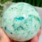 Fynchenite Phoenix Stone with Pyrite Sphere Crystal Ball 424g 68mm