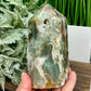 Ocean Sea Jasper Tower Healing Crystal Generator 808g 127mm