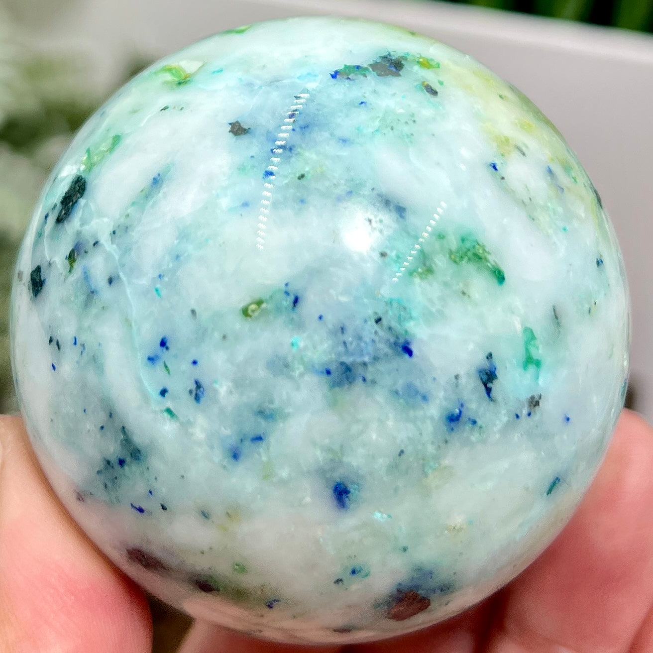 Fynchenite Phoenix Stone with Pyrite Sphere Crystal Ball 302g 60mm