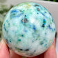 Fynchenite Phoenix Stone with Pyrite Sphere Crystal Ball 302g 60mm