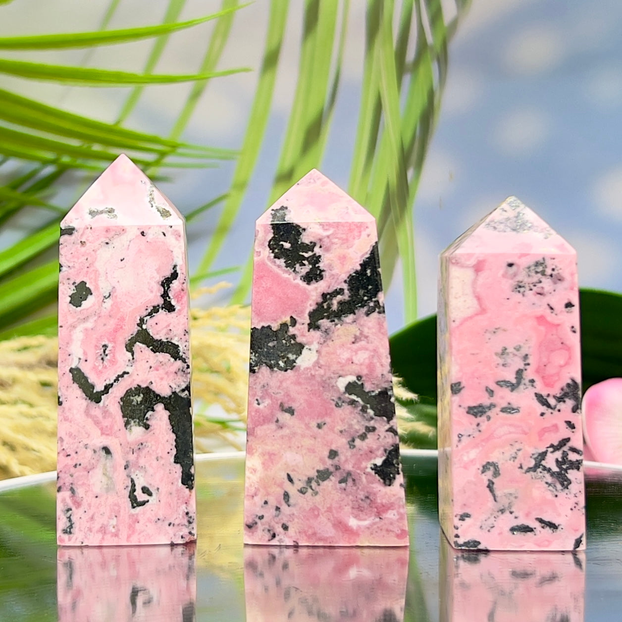 Peruvian Rhodonite Points Towers Healing Crystal Generators