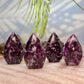 Gem Lepidolite Purple Mica Flames Crystal Carvings Australian Seller