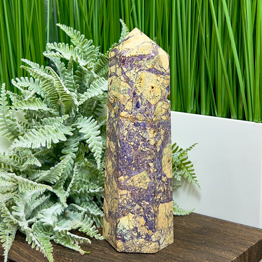 Brecciated Purple Jasper Tower Healing Crystal Generator 984g 183mm