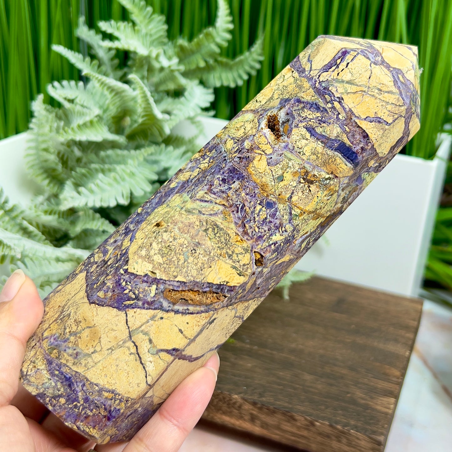 Brecciated Purple Jasper Tower Healing Crystal Generator 984g 183mm