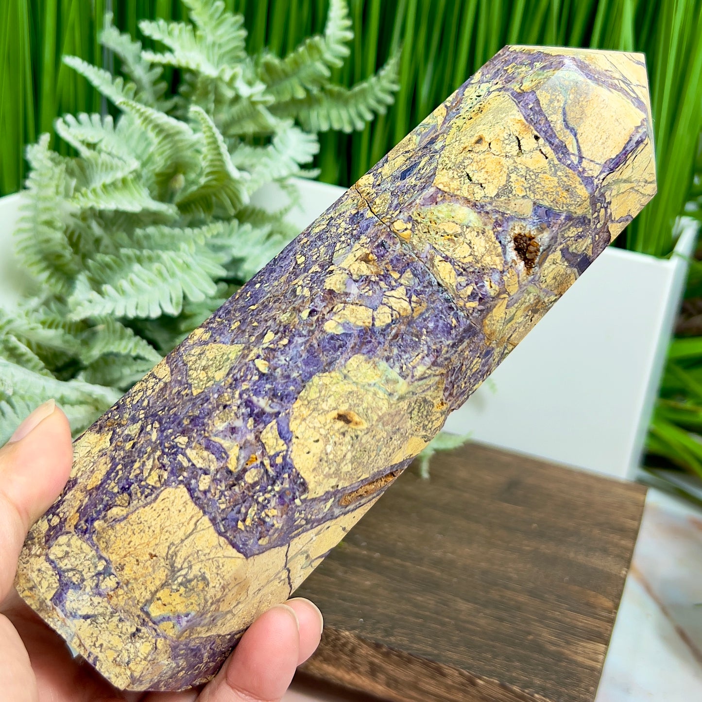 Brecciated Purple Jasper Tower Healing Crystal Generator 984g 183mm