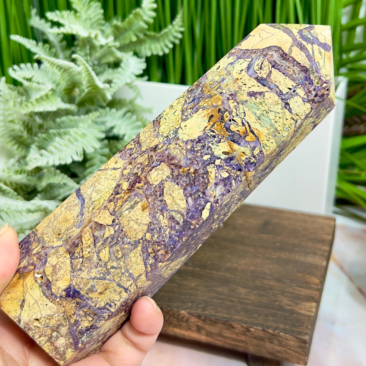 Brecciated Purple Jasper Tower Healing Crystal Generator 984g 183mm