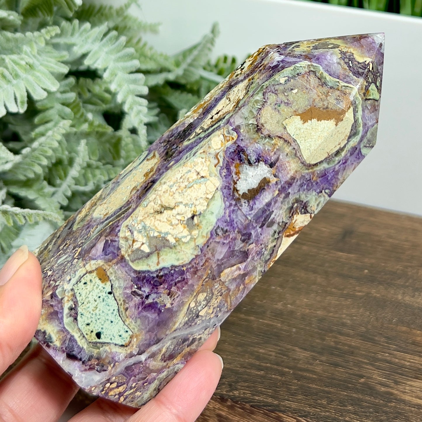 Brecciated Purple Jasper Tower Healing Crystal Generator 598g 131mm