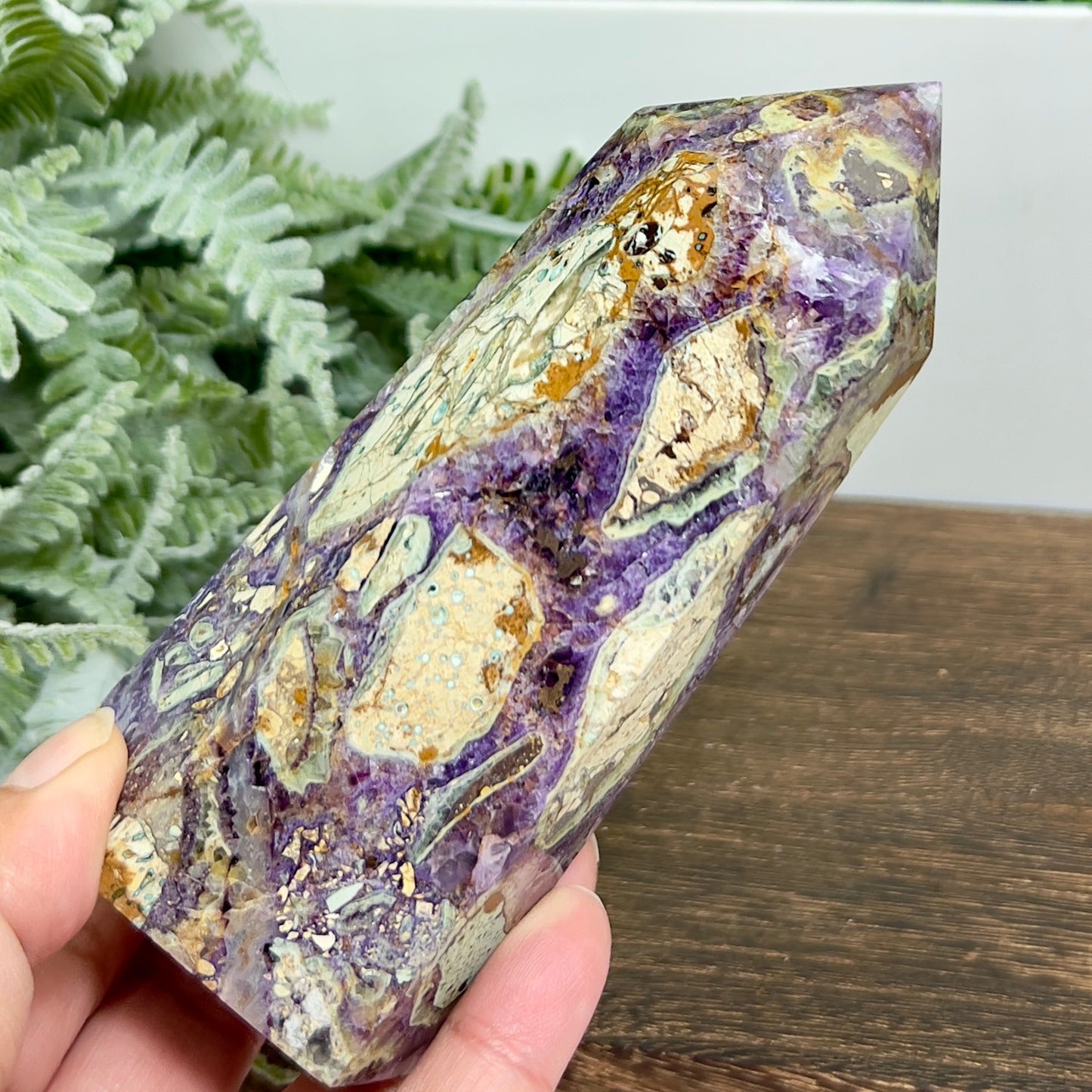 Brecciated Purple Jasper Tower Healing Crystal Generator 598g 131mm