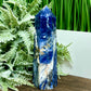 Sodalite with Pyrite Poets Stone Blue Tower Healing Crystal Generator 460g 151mm