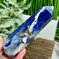 Sodalite with Pyrite Poets Stone Blue Tower Healing Crystal Generator 460g 151mm