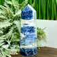 Sodalite Poets Stone Blue Tower Healing Crystal Generator 518g 151mm