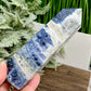 Sodalite Poets Stone Blue Tower Healing Crystal Generator 518g 151mm