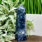 Sodalite Poets Stone Blue Tower Healing Crystal Generator 400g 146mm