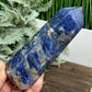 Sodalite with Pyrite Poets Stone Blue Tower Healing Crystal Generator 518g 145mm