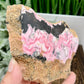 Peruvian Rhodonite Slice with Stand Healing Crystal Specimen Slab 442g