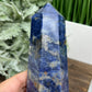 Sodalite with Pyrite Poets Stone Blue Tower Healing Crystal Generator 518g 145mm