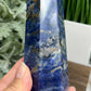 Sodalite with Pyrite Poets Stone Blue Tower Healing Crystal Generator 518g 145mm