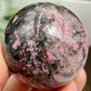 Rhodonite in Quartz Sphere Peru Healing Crystal Ball 326g 59mm