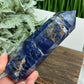 Sodalite with Pyrite Poets Stone Blue Tower Healing Crystal Generator 376g 139mm