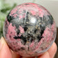 Rhodonite in Quartz Sphere Peru Healing Crystal Ball 326g 59mm