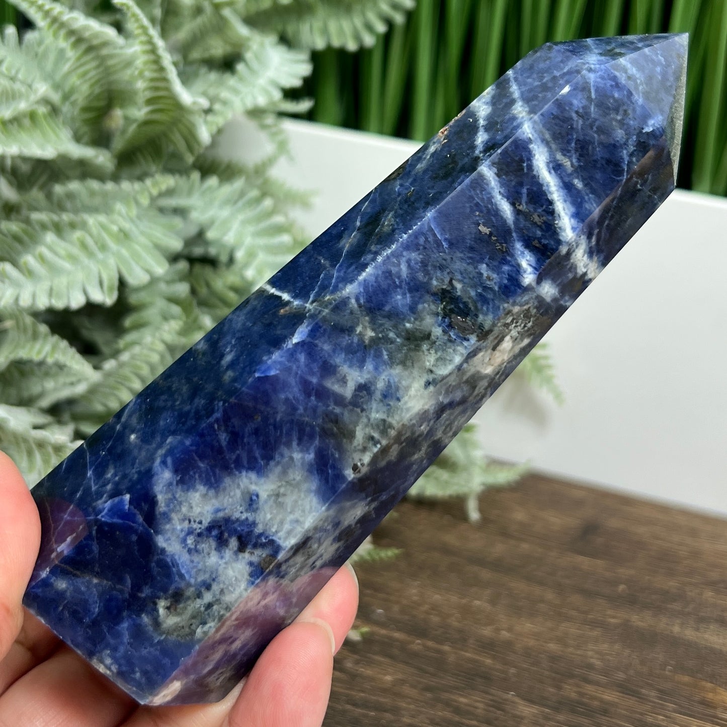 Sodalite with Pyrite Poets Stone Blue Tower Healing Crystal Generator 376g 139mm