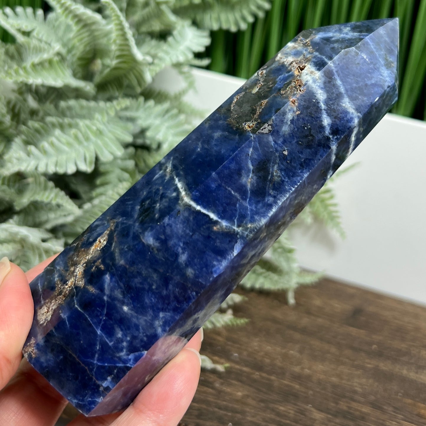 Sodalite with Pyrite Poets Stone Blue Tower Healing Crystal Generator 376g 139mm