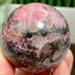 Rhodonite in Quartz Sphere Peru Healing Crystal Ball 326g 59mm