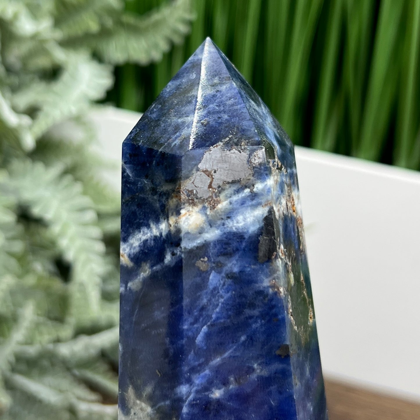 Sodalite with Pyrite Poets Stone Blue Tower Healing Crystal Generator 376g 139mm