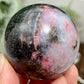 Rhodonite in Quartz Sphere Peru Healing Crystal Ball 250g 53mm