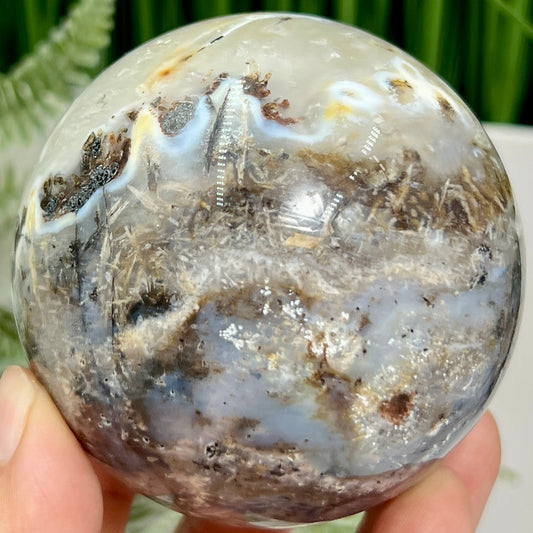 Rutilated Dendritic Agate Sphere RARE Crystal Ball 502g 72mm